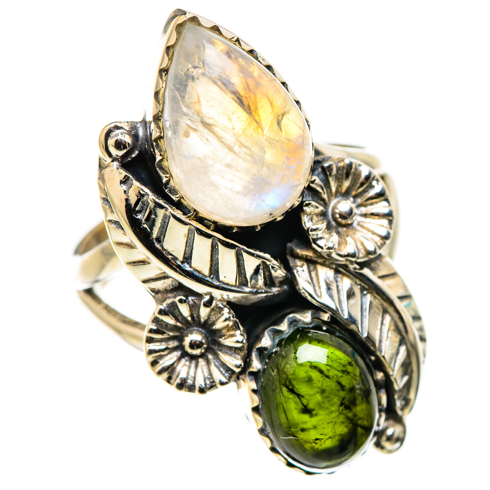 Rainbow Moonstone Rings handcrafted by Anasilvercos - RING131014 - Photo 2