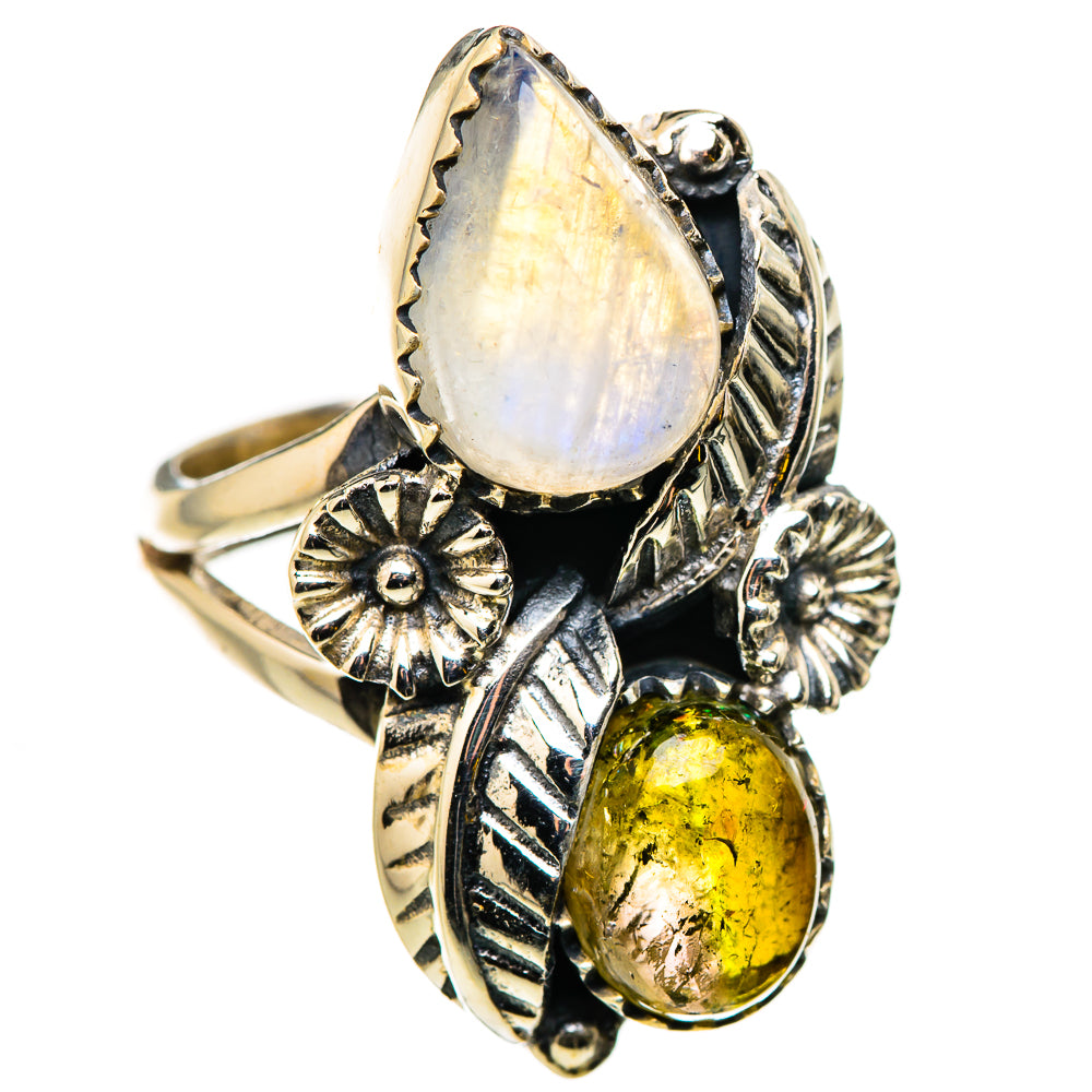 Rainbow Moonstone Rings handcrafted by Anasilvercos - RING131025 - Photo 2
