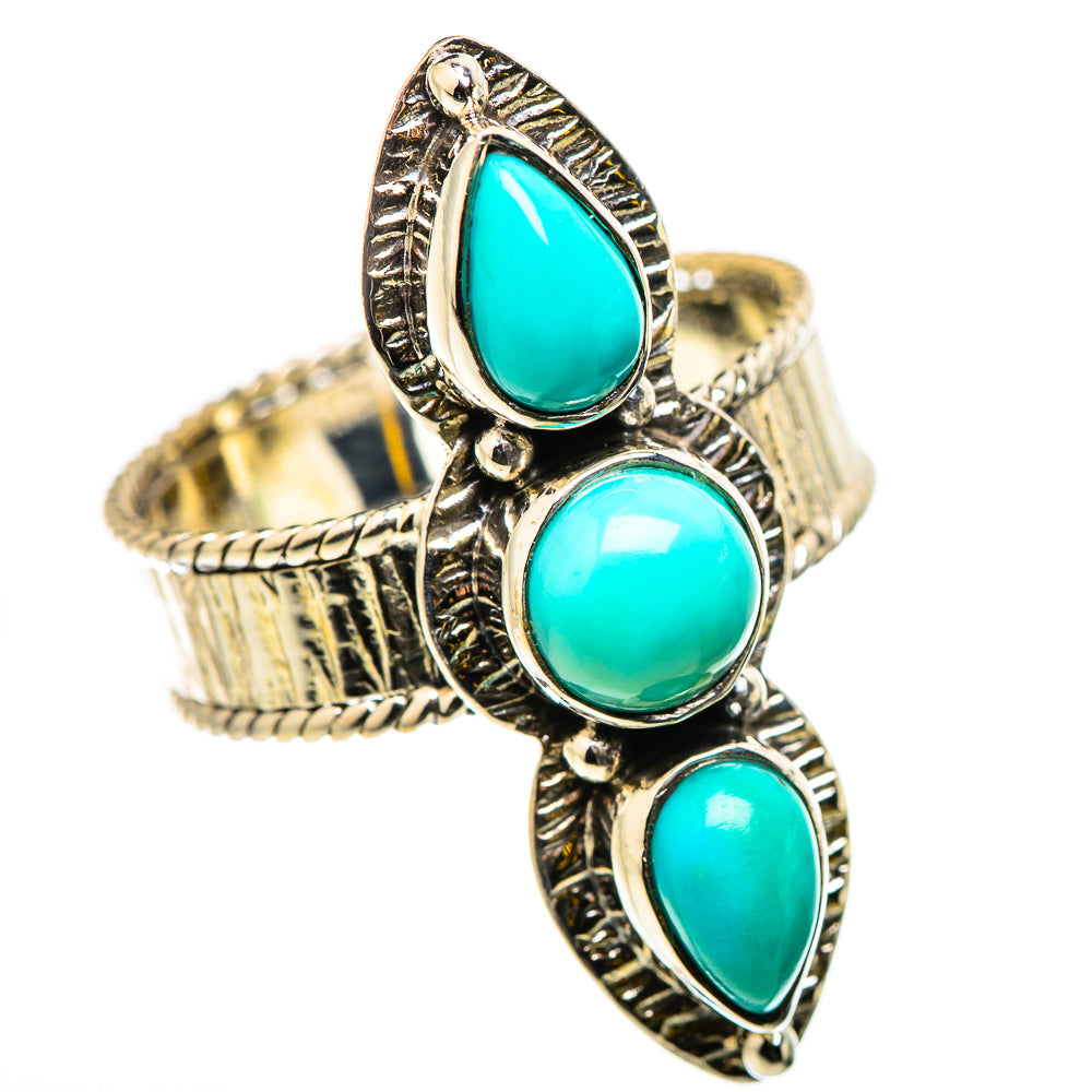 Sleeping Beauty Turquoise Rings handcrafted by Anasilvercos - RING131032 - Photo 2