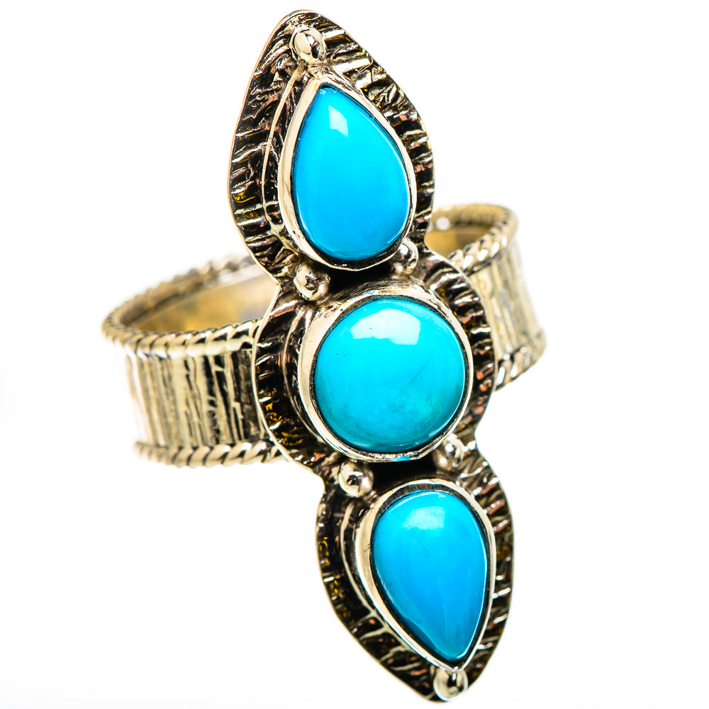 Sleeping Beauty Turquoise Rings handcrafted by Anasilvercos - RING131036 - Photo 2
