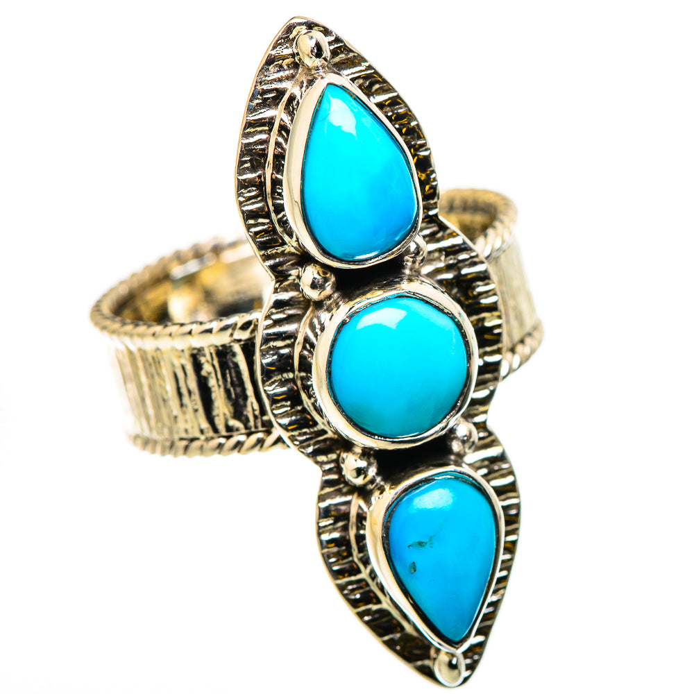 Sleeping Beauty Turquoise Rings handcrafted by Anasilvercos - RING131048 - Photo 2