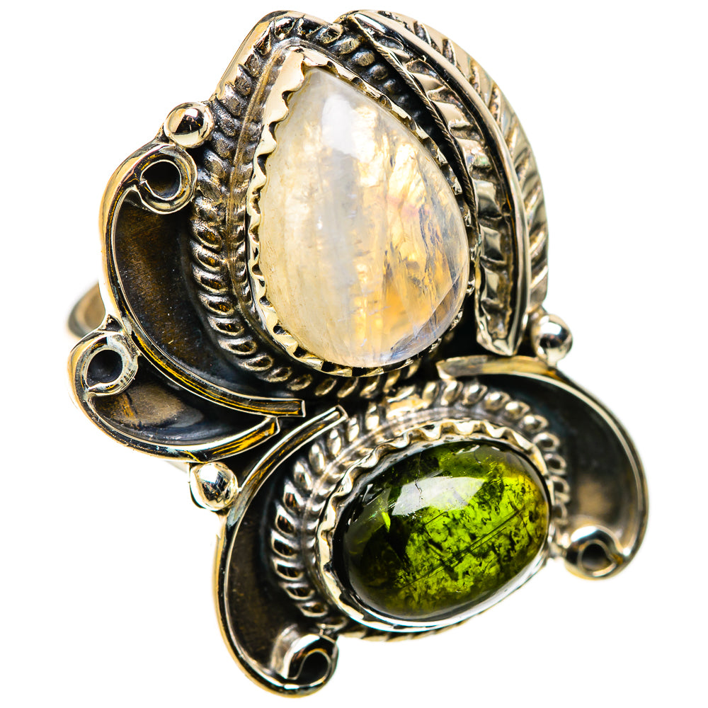Rainbow Moonstone Rings handcrafted by Anasilvercos - RING131049 - Photo 2