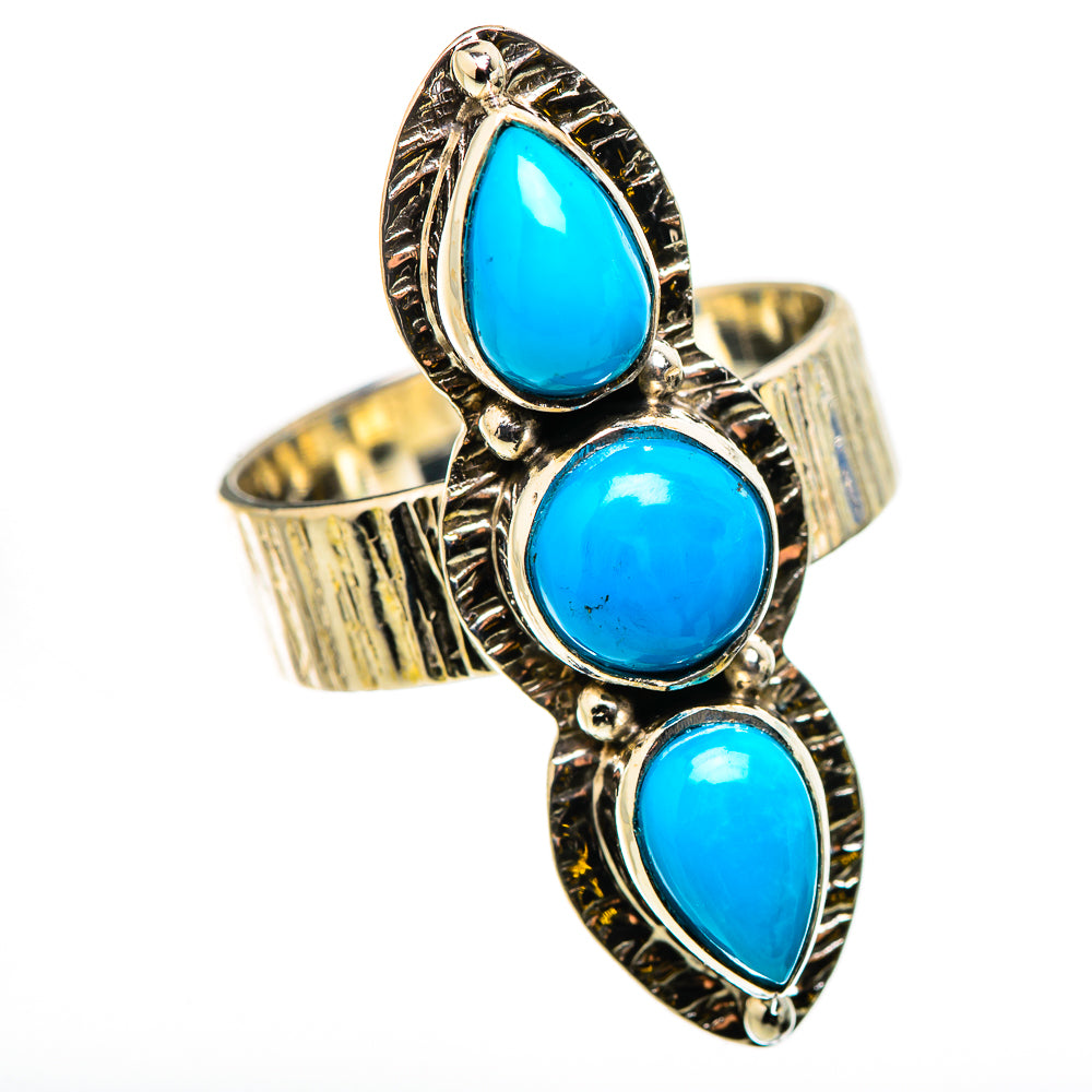 Sleeping Beauty Turquoise Rings handcrafted by Anasilvercos - RING131084 - Photo 2