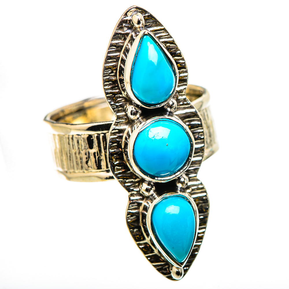 Sleeping Beauty Turquoise Rings handcrafted by Anasilvercos - RING131085 - Photo 2