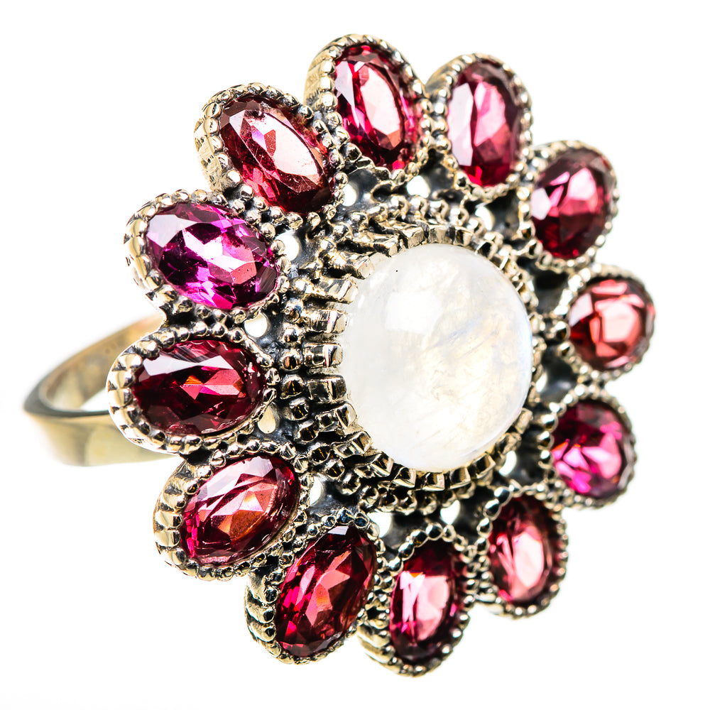 Rainbow Moonstone Rings handcrafted by Anasilvercos - RING131092 - Photo 2