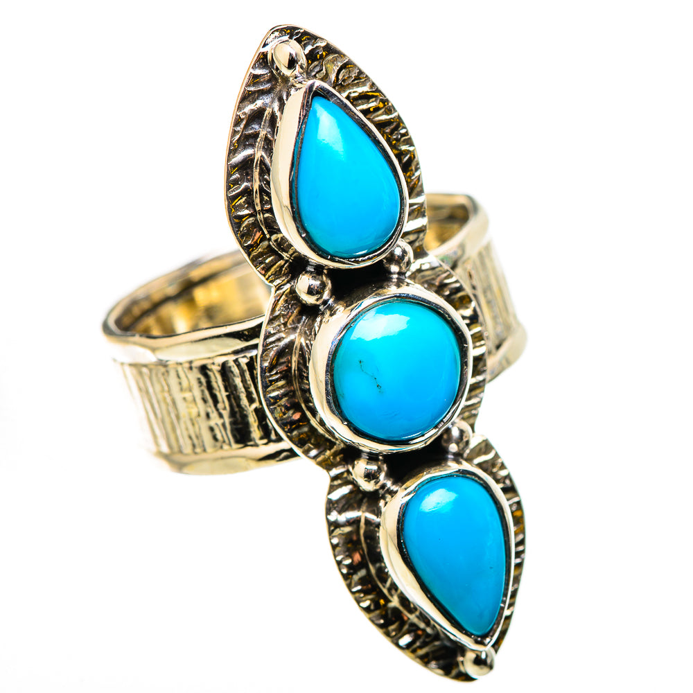 Sleeping Beauty Turquoise Rings handcrafted by Anasilvercos - RING131096 - Photo 2