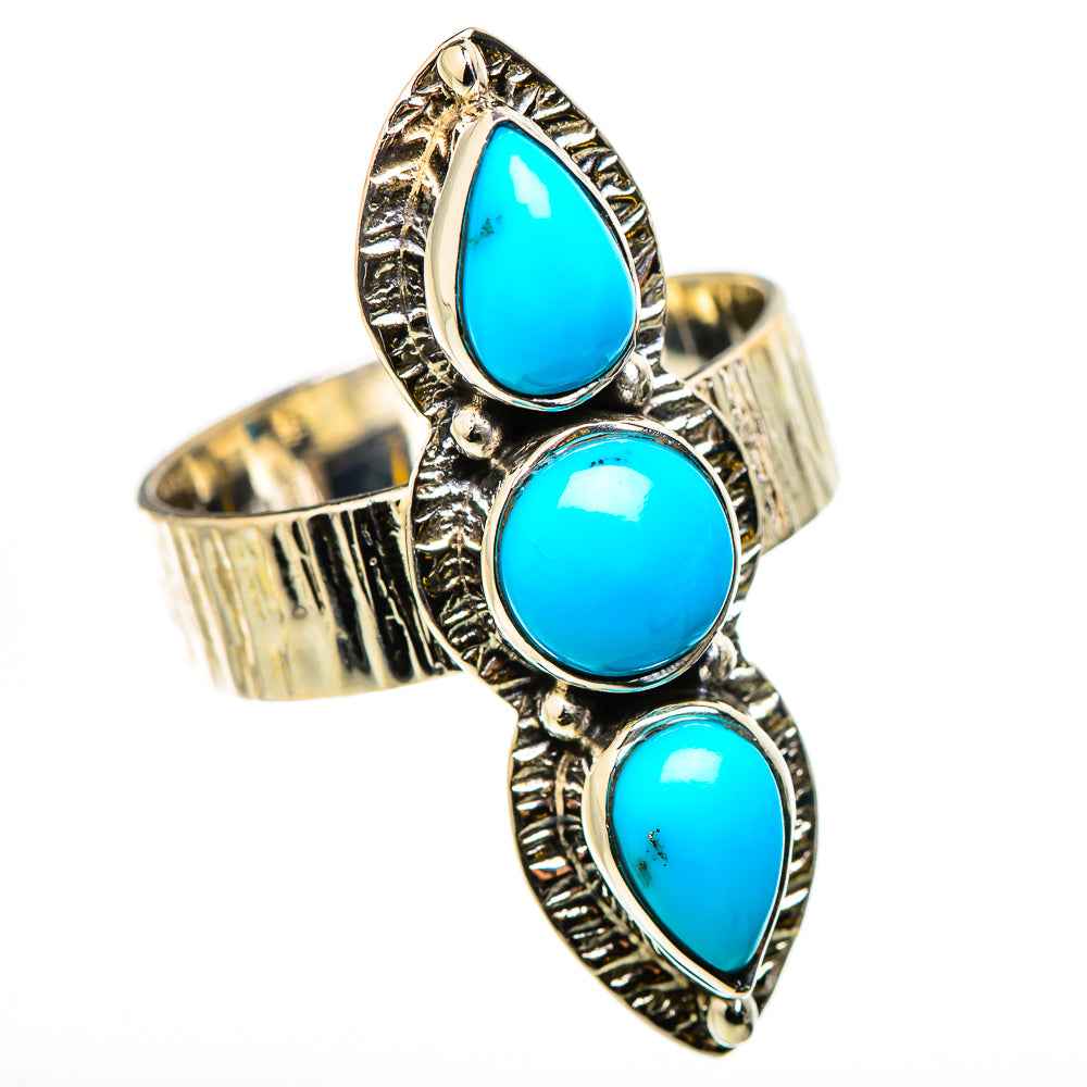 Sleeping Beauty Turquoise Rings handcrafted by Anasilvercos - RING131102 - Photo 2