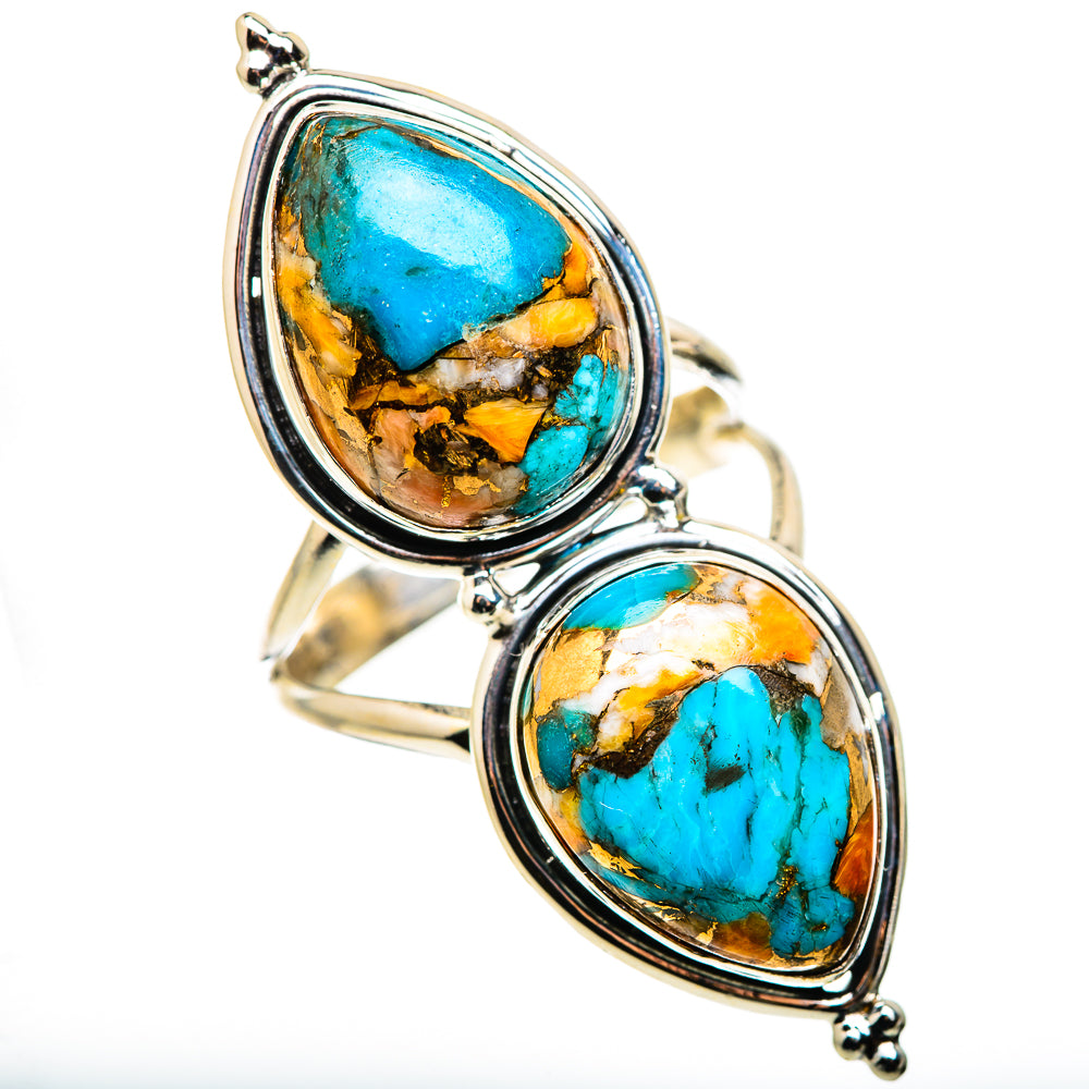 Spiny Oyster Turquoise Rings handcrafted by Anasilvercos - RING131107 - Photo 2