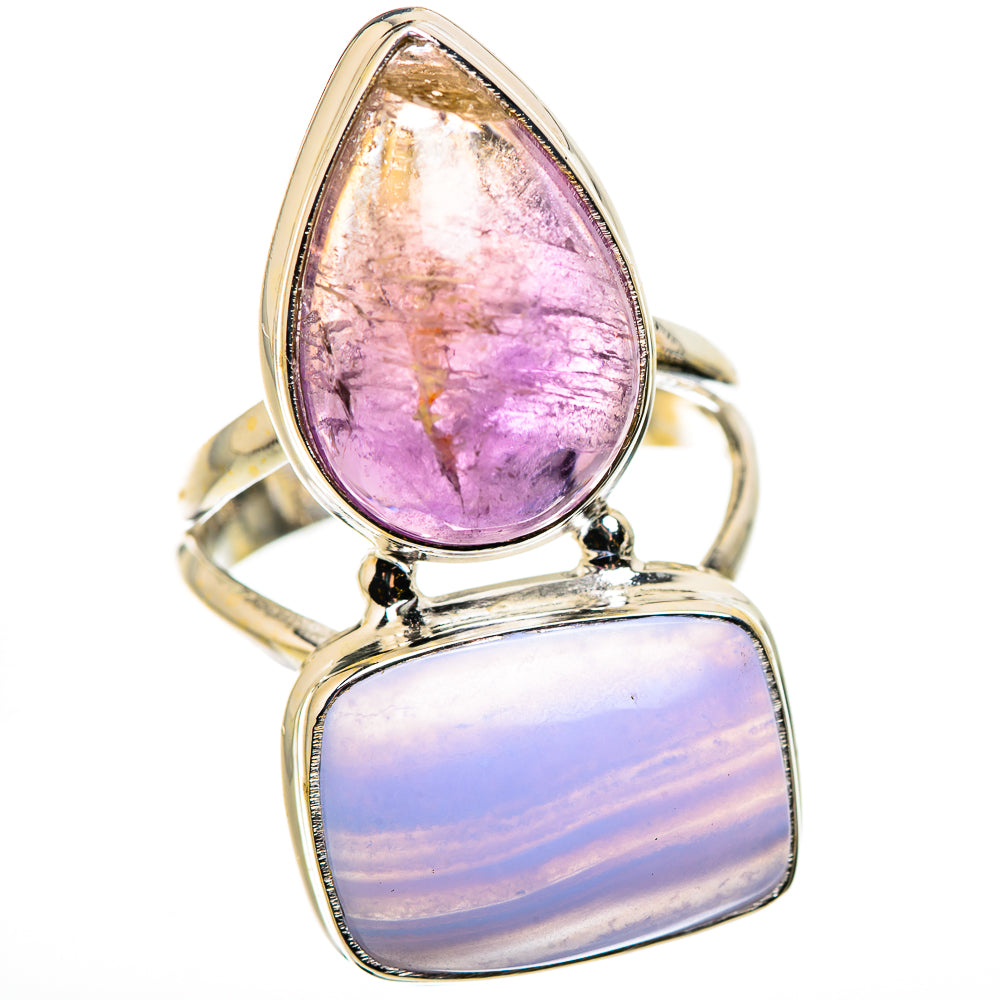 Blue Lace Agate Rings handcrafted by Anasilvercos - RING131115 - Photo 2