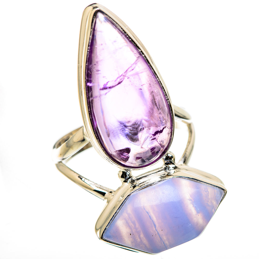 Blue Lace Agate Rings handcrafted by Anasilvercos - RING131127 - Photo 2