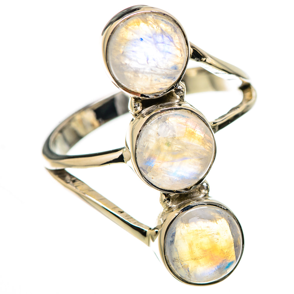 Rainbow Moonstone Rings handcrafted by Anasilvercos - RING131244 - Photo 2