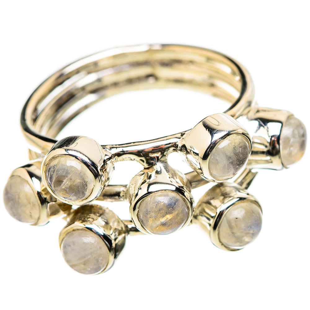 Rainbow Moonstone Rings handcrafted by Anasilvercos - RING131245 - Photo 2