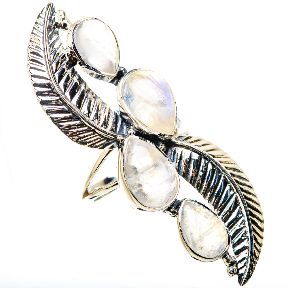 Rainbow Moonstone Rings handcrafted by Anasilvercos - RING131248 - Photo 2