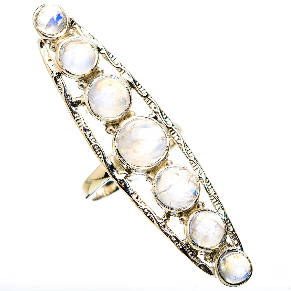 Rainbow Moonstone Rings handcrafted by Anasilvercos - RING131249 - Photo 2