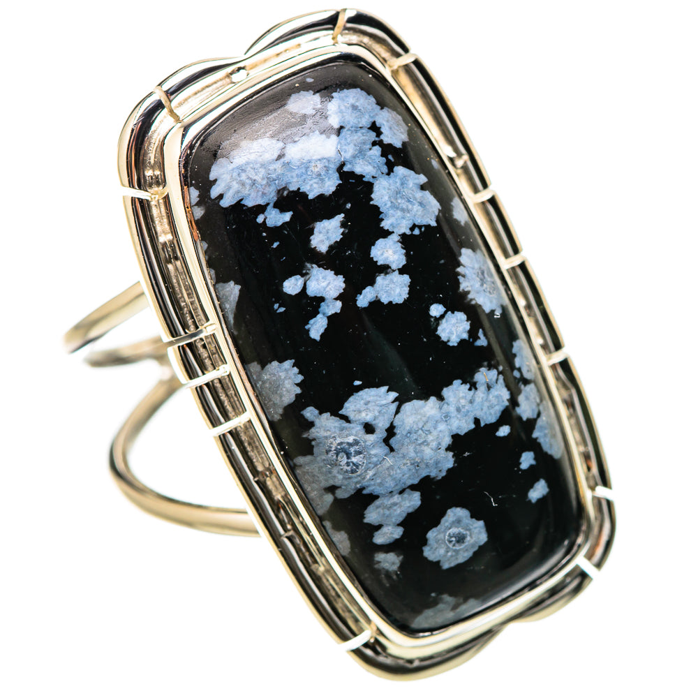 Snowflake Obsidian Rings handcrafted by Anasilvercos - RING131283 - Photo 2