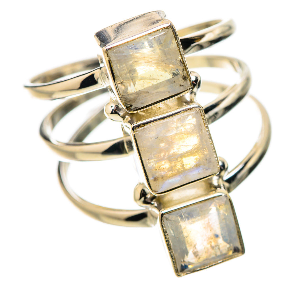 Rainbow Moonstone Rings handcrafted by Anasilvercos - RING131351 - Photo 2