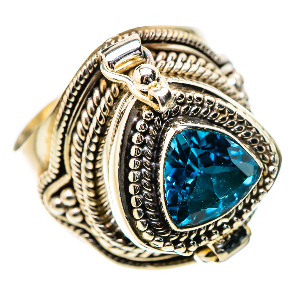 Kingman Mohave Turquoise Rings handcrafted by Anasilvercos - RING131356 - Photo 2