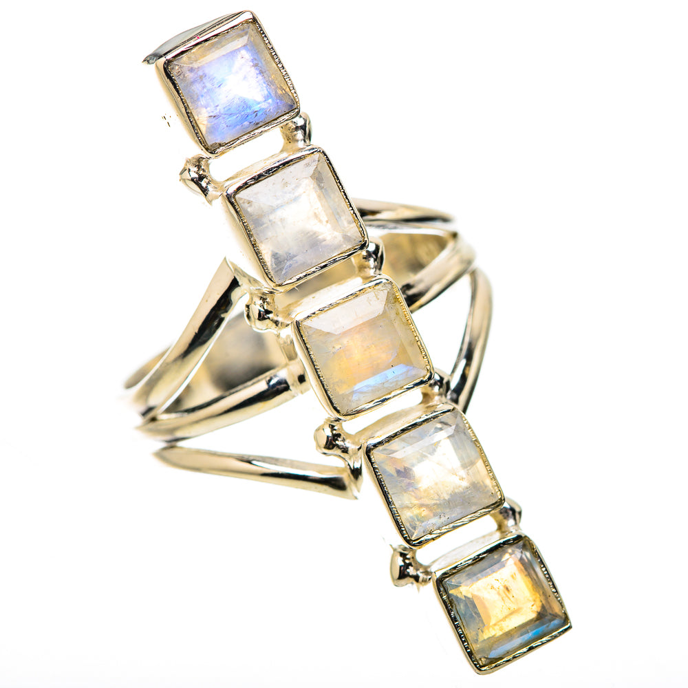 Rainbow Moonstone Rings handcrafted by Anasilvercos - RING131405 - Photo 2