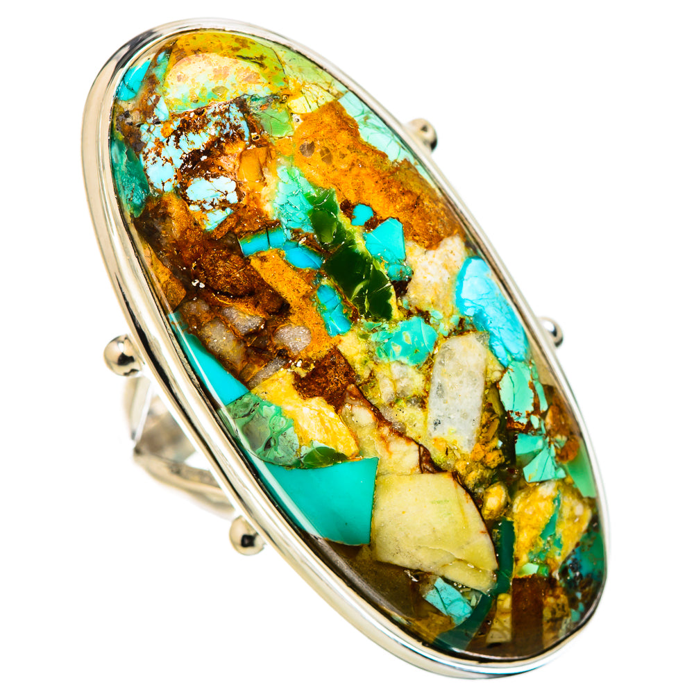 Kingman Mohave Turquoise Rings handcrafted by Anasilvercos - RING131409 - Photo 2