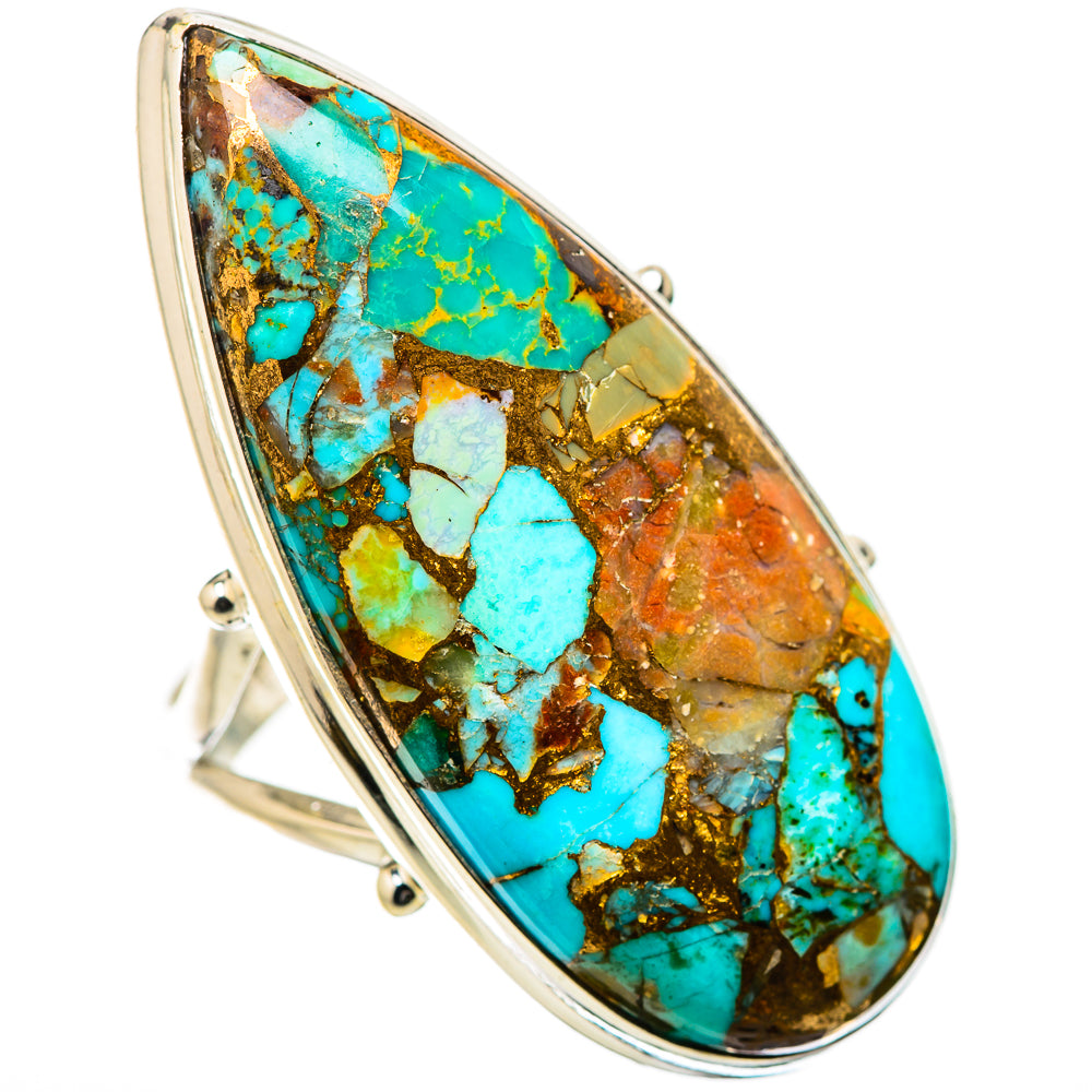 Kingman Mohave Turquoise Rings handcrafted by Anasilvercos - RING131425 - Photo 2