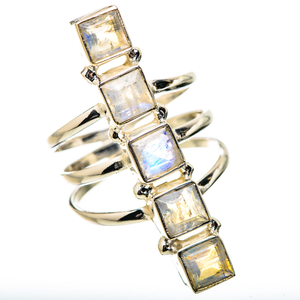 Rainbow Moonstone Rings handcrafted by Anasilvercos - RING131518 - Photo 2