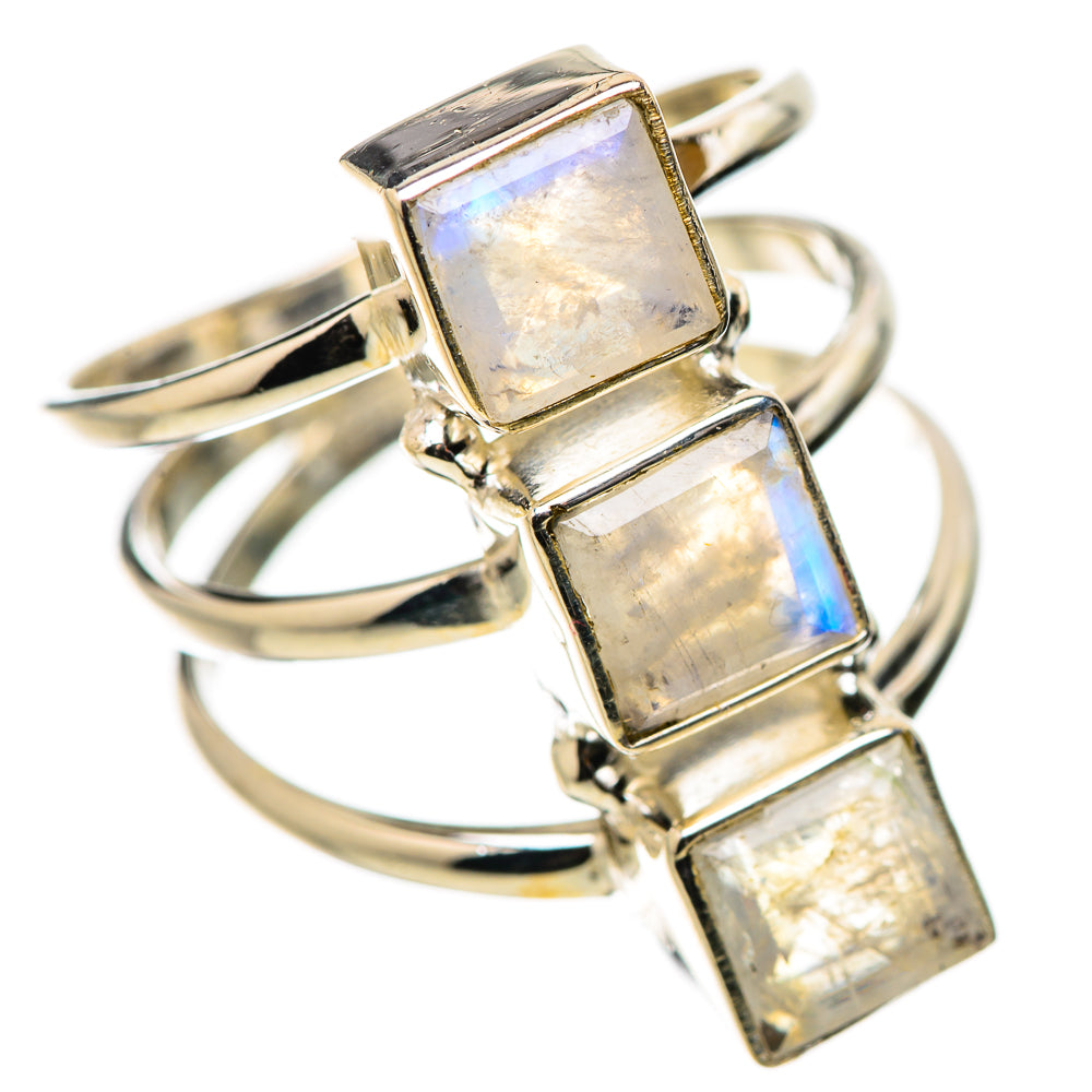Rainbow Moonstone Rings handcrafted by Anasilvercos - RING131556 - Photo 2