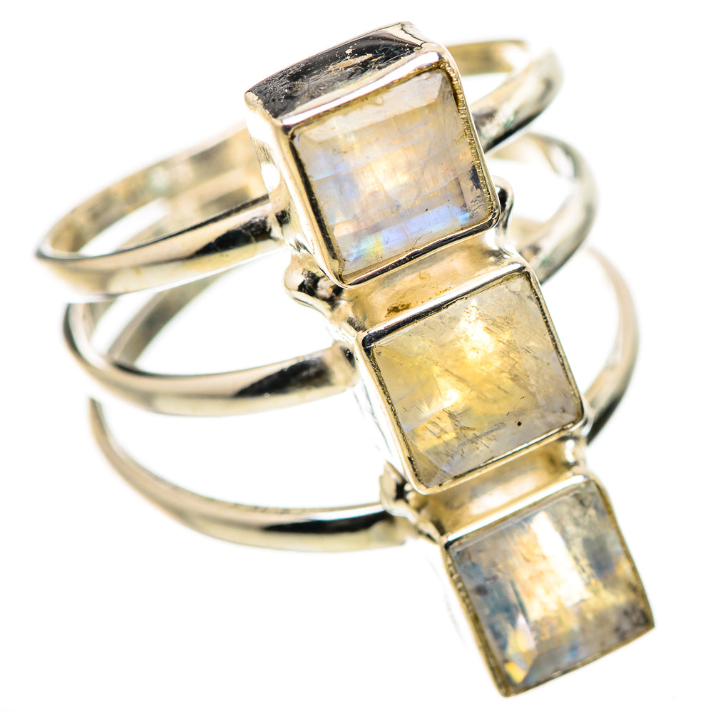 Rainbow Moonstone Rings handcrafted by Anasilvercos - RING131608 - Photo 2