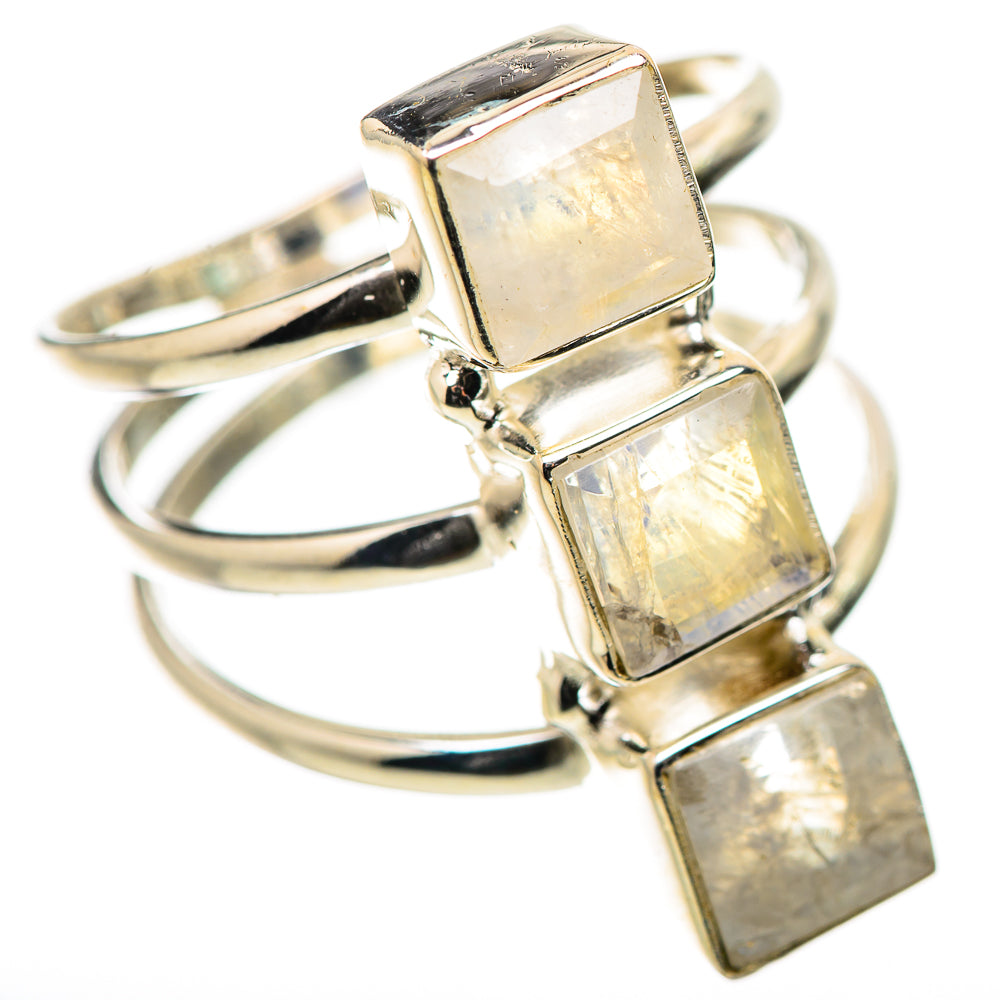 Rainbow Moonstone Rings handcrafted by Anasilvercos - RING131629 - Photo 2