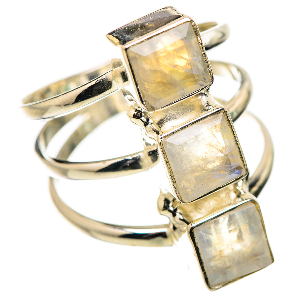 Rainbow Moonstone Rings handcrafted by Anasilvercos - RING131632 - Photo 2