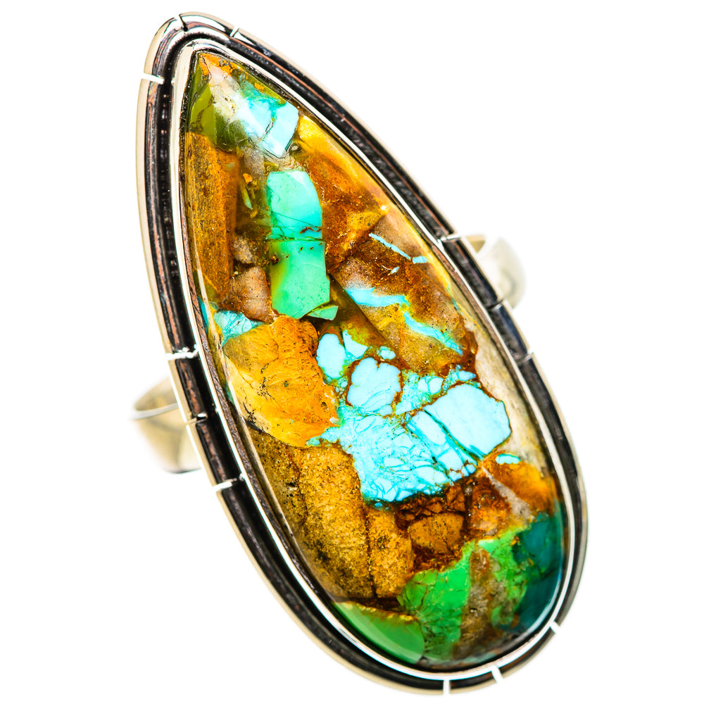 Kingman Mohave Turquoise Rings handcrafted by Anasilvercos - RING131660 - Photo 2