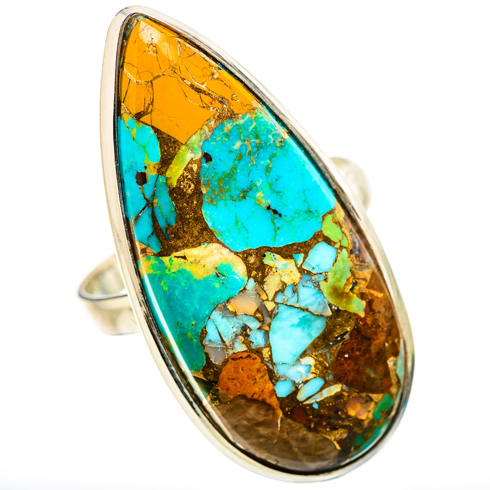 Kingman Mohave Turquoise Rings handcrafted by Anasilvercos - RING131680 - Photo 2