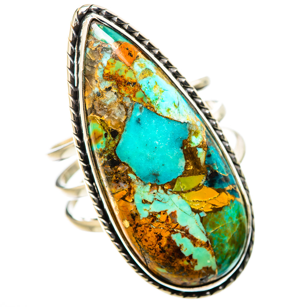 Kingman Mohave Turquoise Rings handcrafted by Anasilvercos - RING131682 - Photo 2