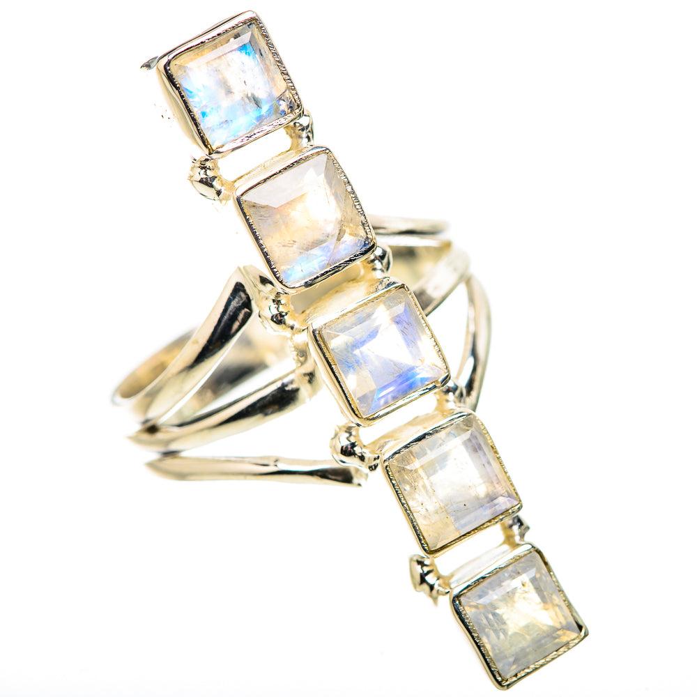 Rainbow Moonstone Rings handcrafted by Anasilvercos - RING131697 - Photo 2