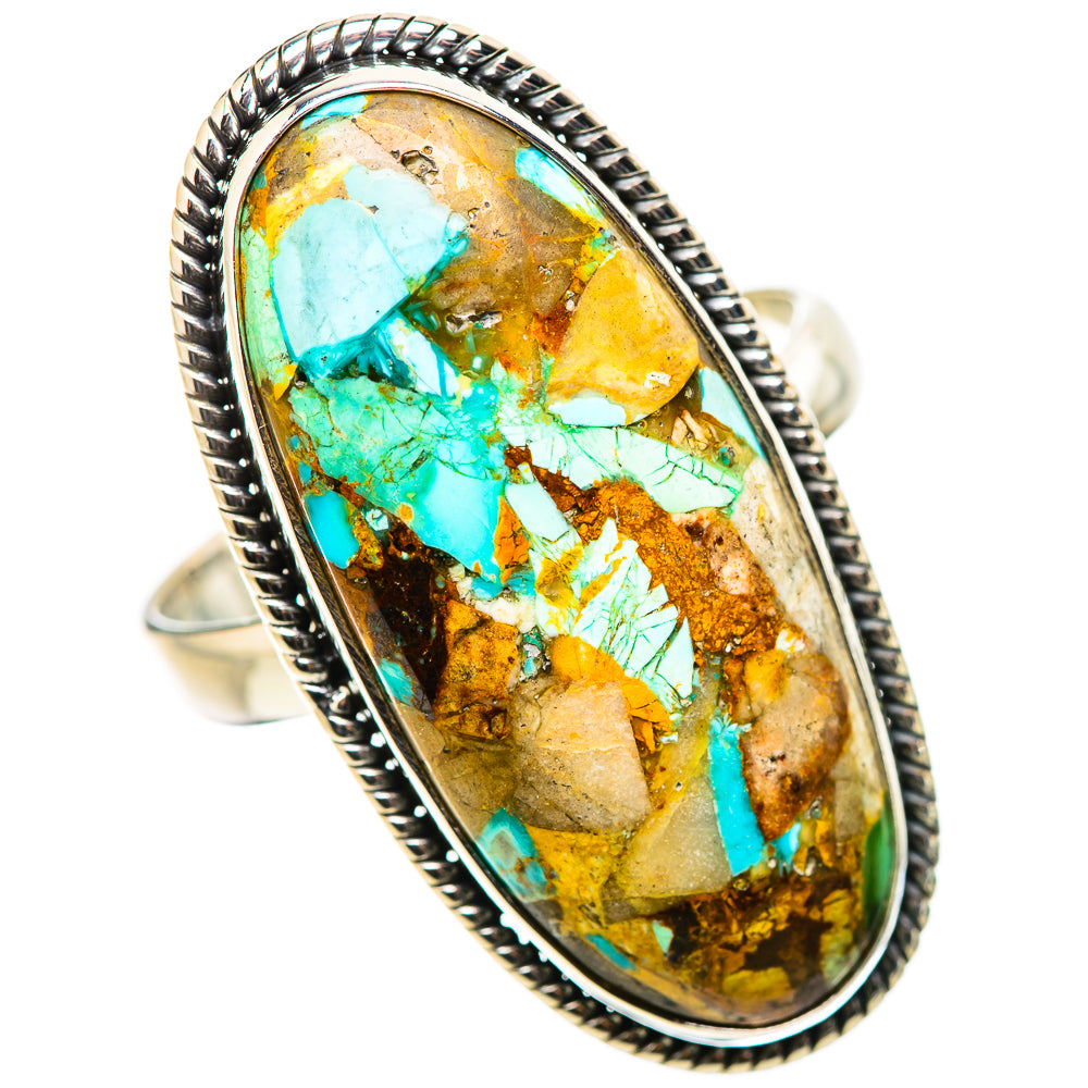 Kingman Mohave Turquoise Rings handcrafted by Anasilvercos - RING131700 - Photo 2