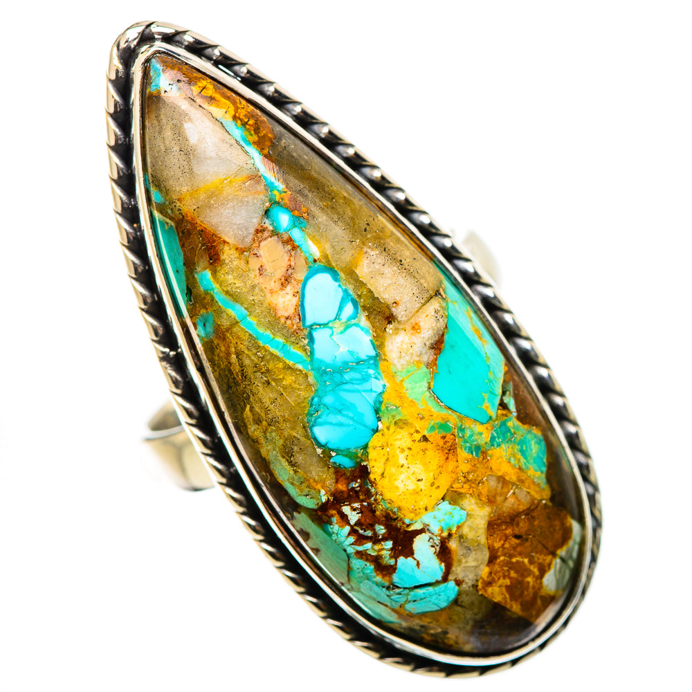 Kingman Mohave Turquoise Rings handcrafted by Anasilvercos - RING131702 - Photo 2