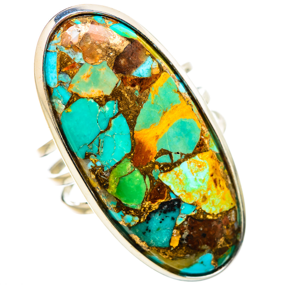 Kingman Mohave Turquoise Rings handcrafted by Anasilvercos - RING131703 - Photo 2