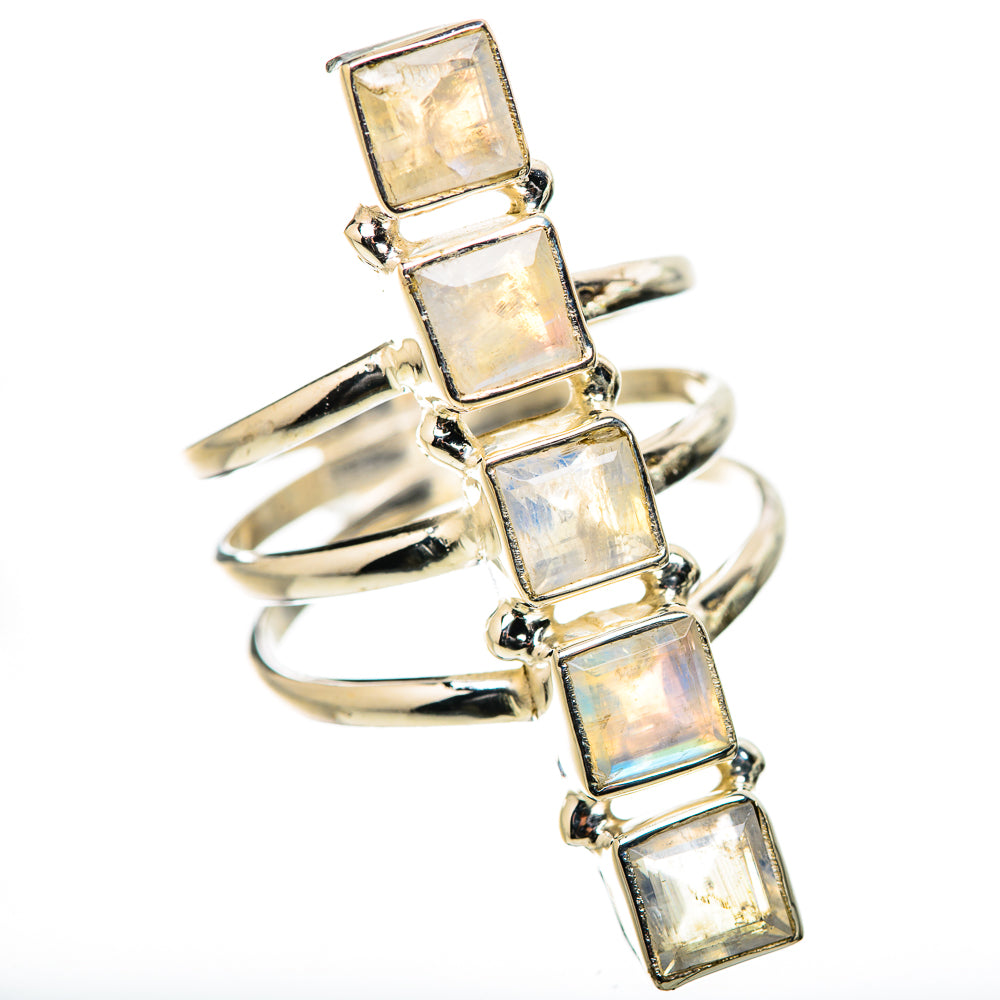 Rainbow Moonstone Rings handcrafted by Anasilvercos - RING131715 - Photo 2