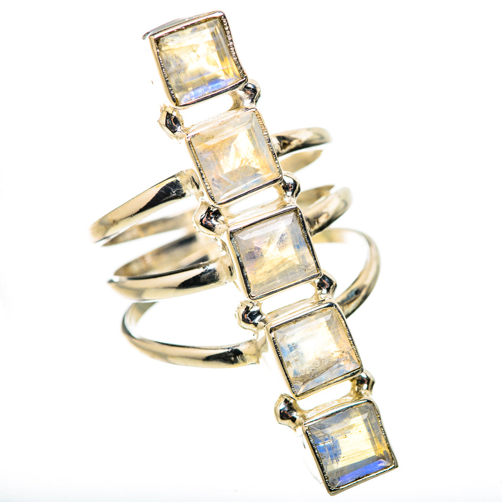 Rainbow Moonstone Rings handcrafted by Anasilvercos - RING131730 - Photo 2