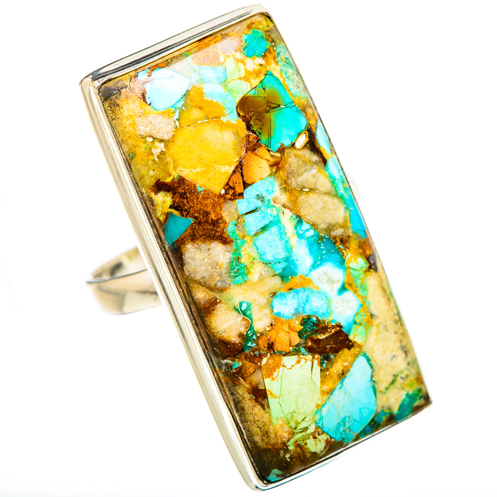 Kingman Mohave Turquoise Rings handcrafted by Anasilvercos - RING131743 - Photo 2