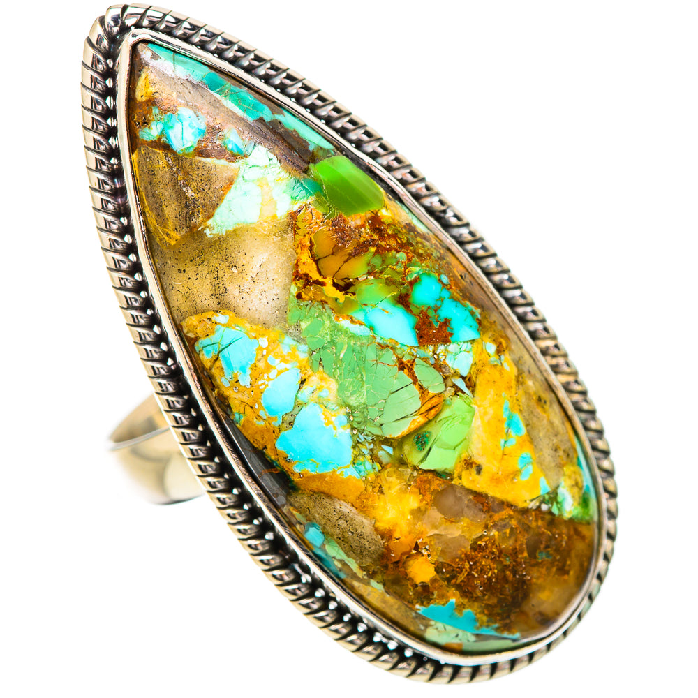 Kingman Mohave Turquoise Rings handcrafted by Anasilvercos - RING131873 - Photo 2