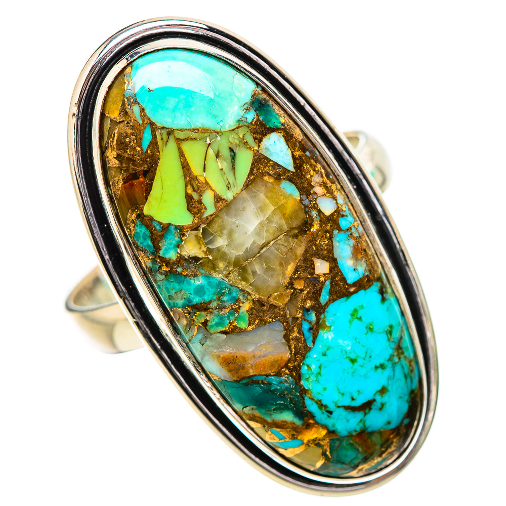 Kingman Mohave Turquoise Rings handcrafted by Anasilvercos - RING131888 - Photo 2