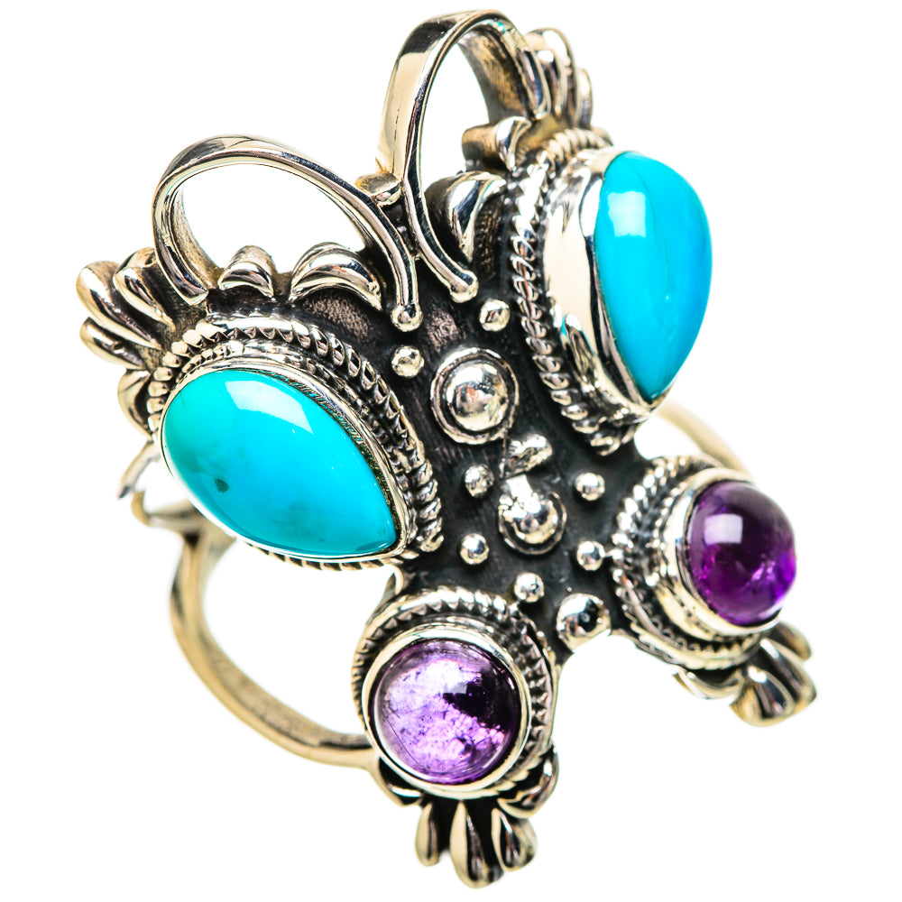 Sleeping Beauty Turquoise Rings handcrafted by Anasilvercos - RING131891 - Photo 2