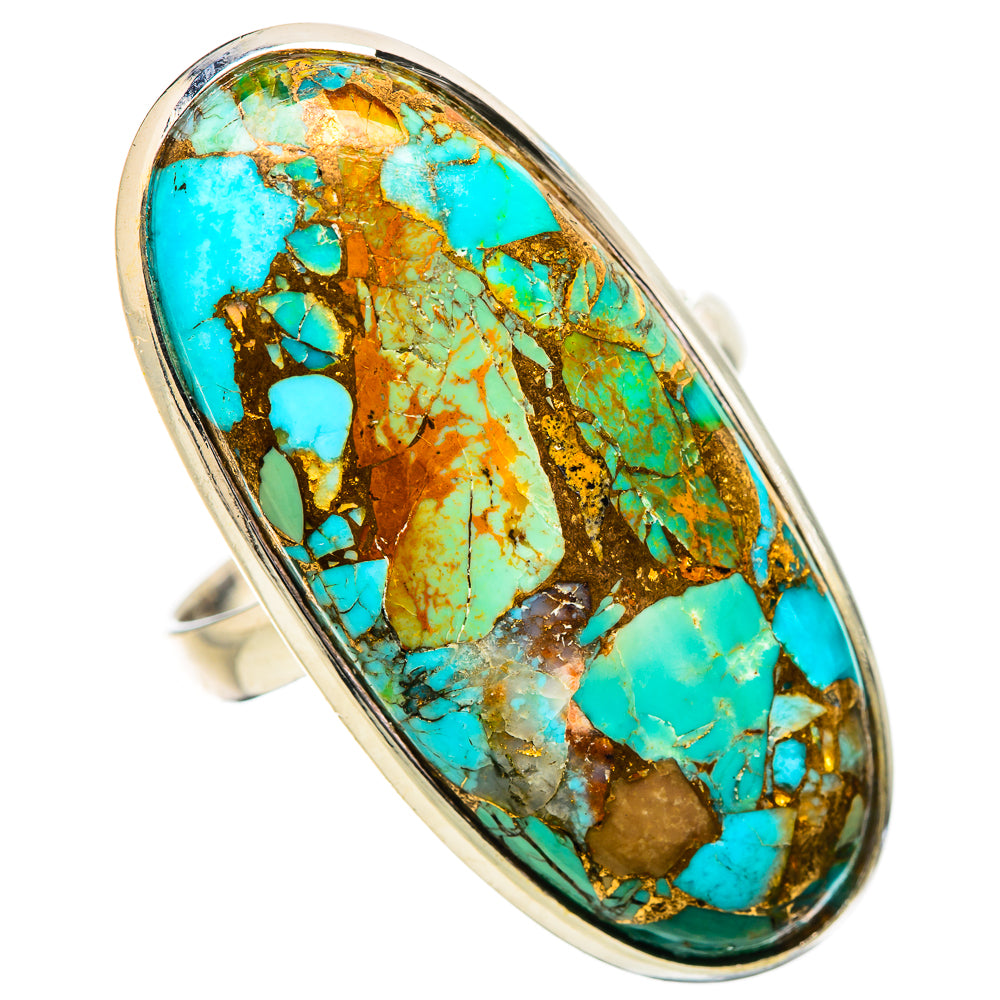 Kingman Mohave Turquoise Rings handcrafted by Anasilvercos - RING131897 - Photo 2