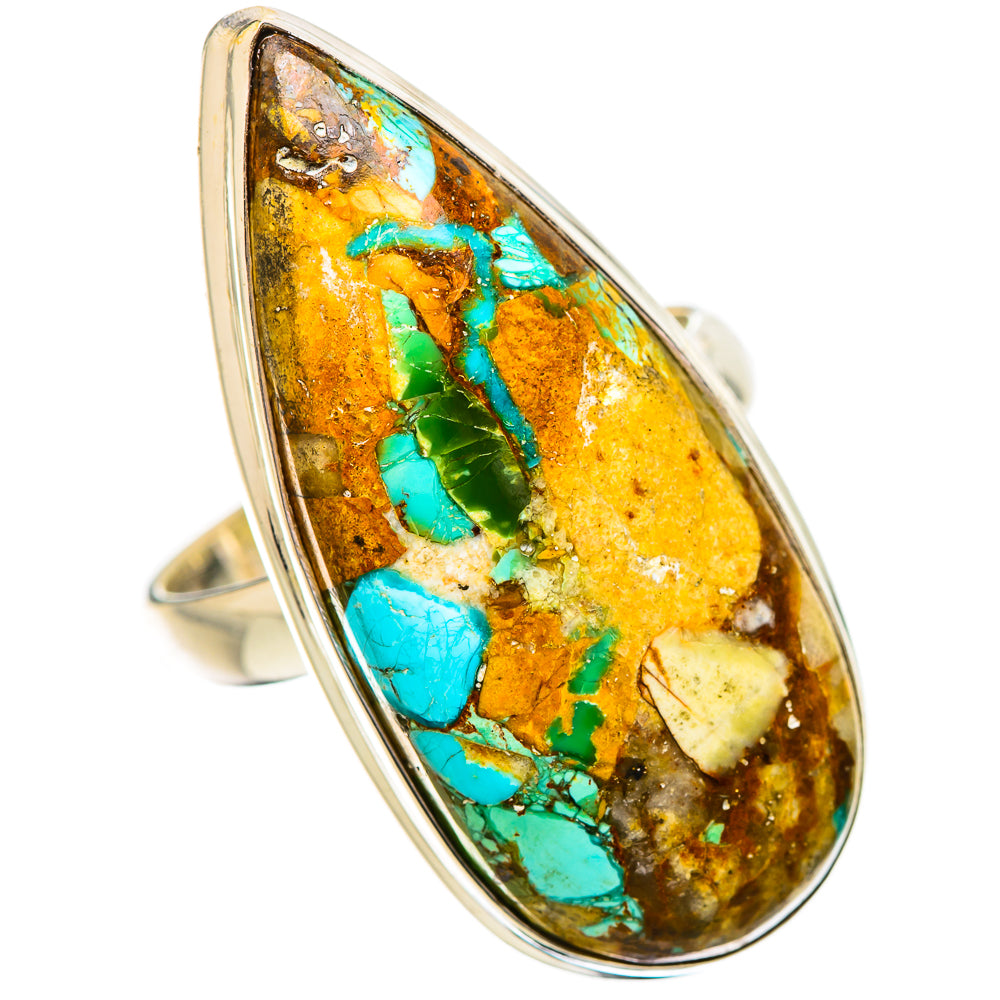 Kingman Mohave Turquoise Rings handcrafted by Anasilvercos - RING131930 - Photo 2