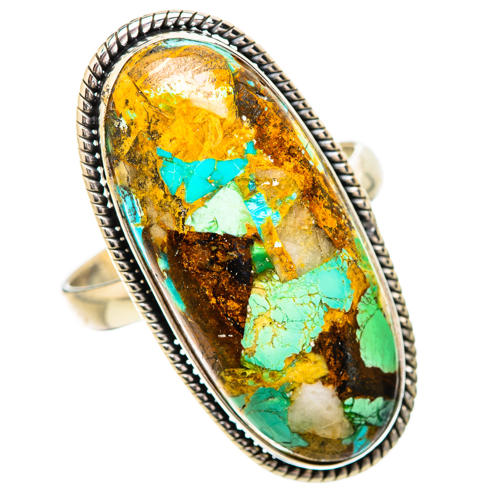 Kingman Mohave Turquoise Rings handcrafted by Anasilvercos - RING131931 - Photo 2