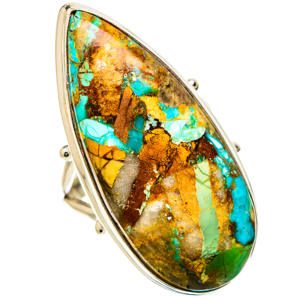 Kingman Mohave Turquoise Rings handcrafted by Anasilvercos - RING131944 - Photo 2