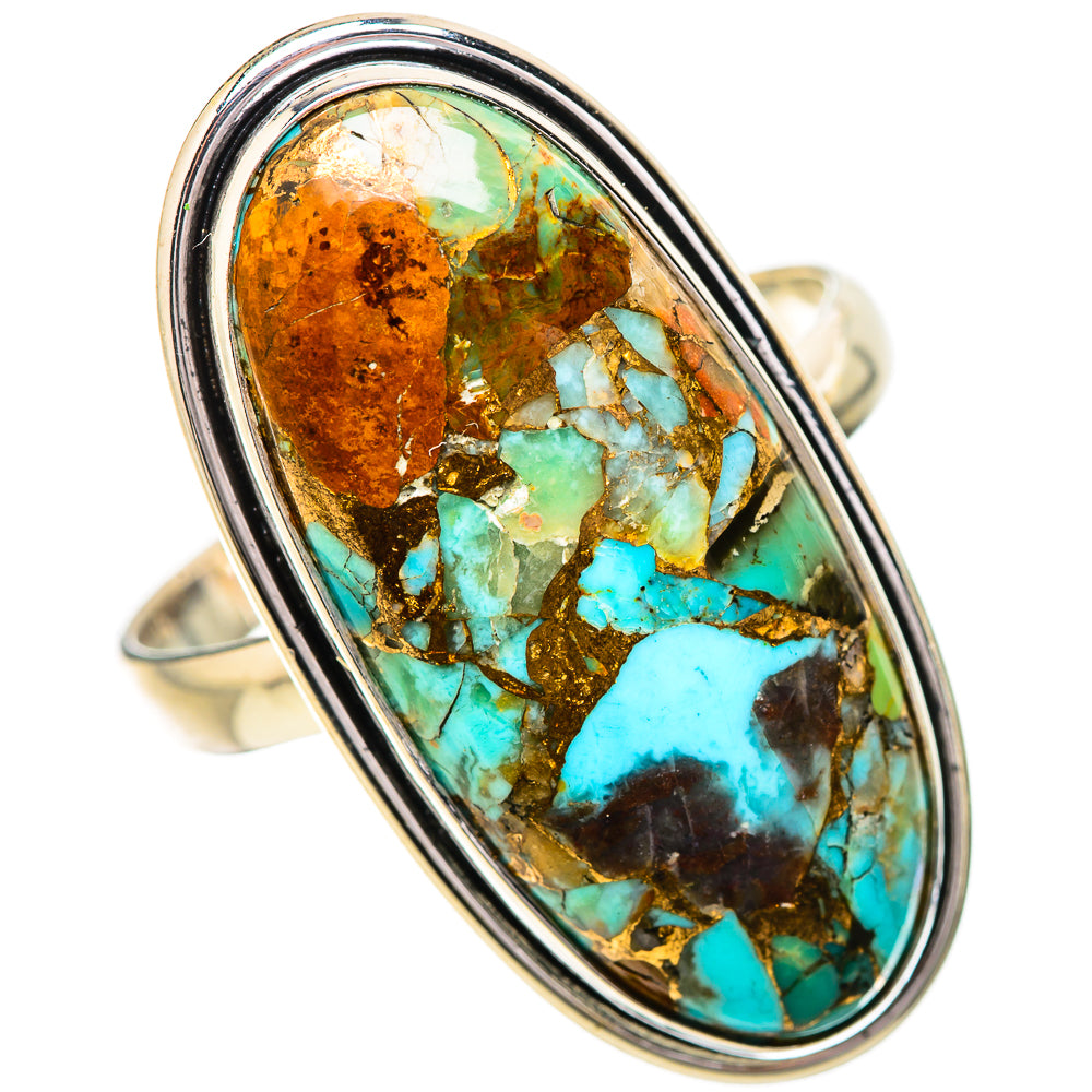 Kingman Mohave Turquoise Rings handcrafted by Anasilvercos - RING131945 - Photo 2