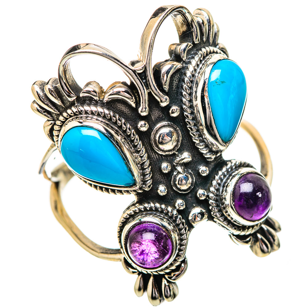 Sleeping Beauty Turquoise Rings handcrafted by Anasilvercos - RING131949 - Photo 2