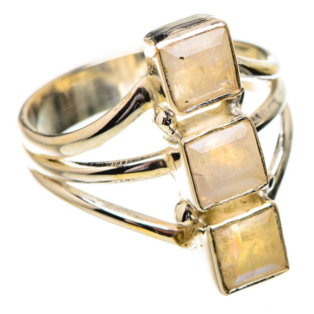 Rainbow Moonstone Rings handcrafted by Anasilvercos - RING131966 - Photo 2