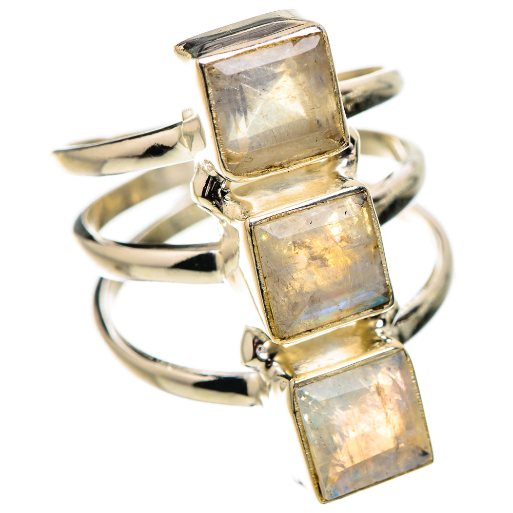 Rainbow Moonstone Rings handcrafted by Anasilvercos - RING131981 - Photo 2